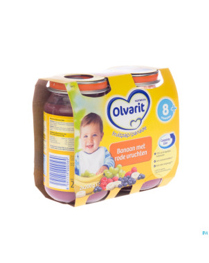 Olvarit banane au fruits rouges    2x200g 8m12