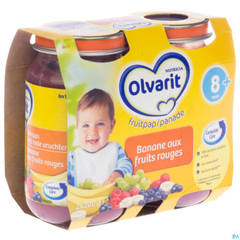 Olvarit banane au fruits rouges    2x200g 8m12