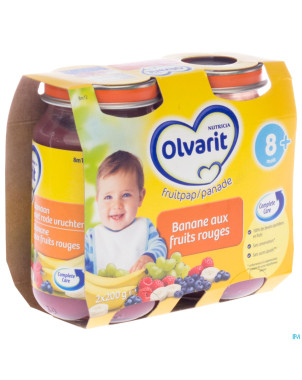 Olvarit banane au fruits rouges    2x200g 8m12