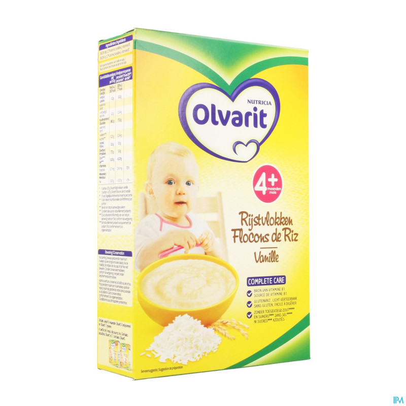 Olvarit flocons de riz vanille nf 225g