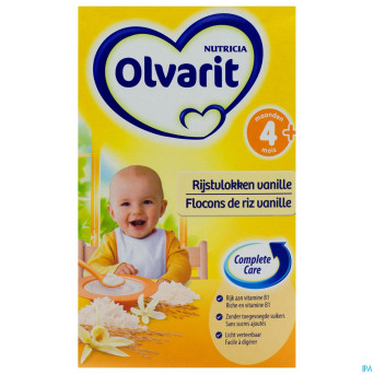 Olvarit flocons de riz vanille nf 225g