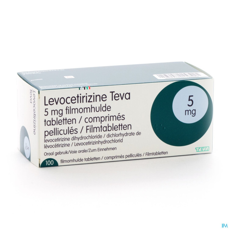 Levocetirizine teva 5mg comp pell 100 x 5mg