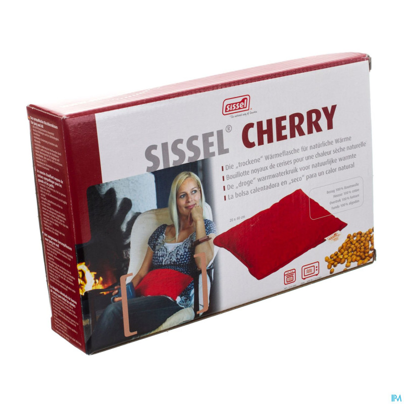 Sissel cherry coussin noyaux cerise 20x40cm rouge