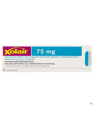 Xolair  75 mg sol inj 1 ser prerempl