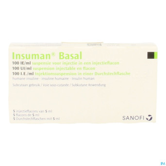 Insuman basal 100 iu/ml 5 fl inj 5 ml