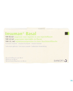 Insuman basal 100 iu/ml 5 fl inj 5 ml