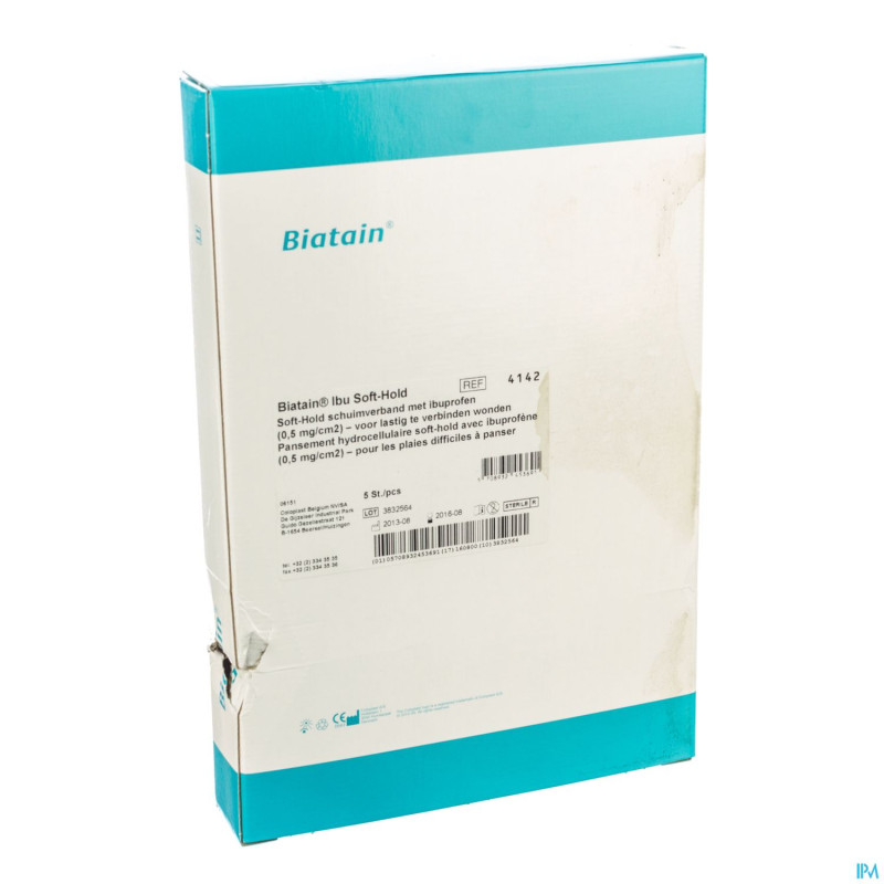 Biatain-ibu pans softhold+ibuprof.10x20,0  5 34142