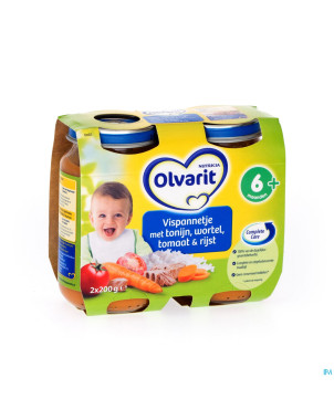 Olvarit etuvee poisson carot-tomat-riz 2x200g 6m83