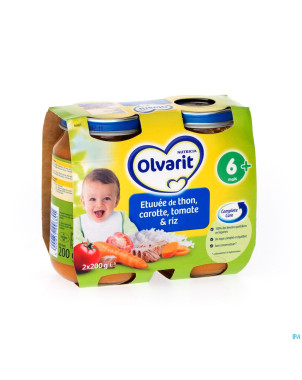 Olvarit etuvee poisson carot-tomat-riz 2x200g 6m83