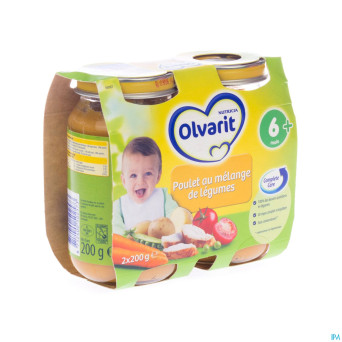 Olvarit poulet petits legumes    2x200g 6m61