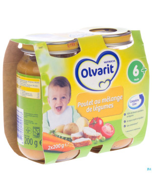 Olvarit poulet petits legumes    2x200g 6m61