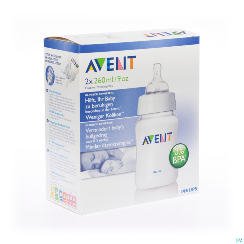 Avent biberon sans bpa polypropyl.2x260ml