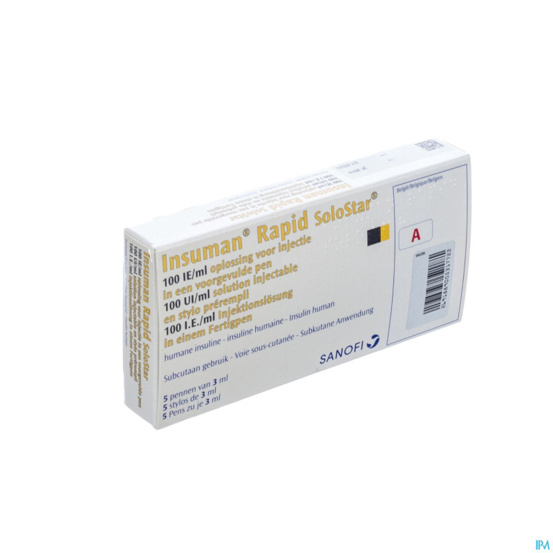 Insuman rapid solostar 100 iu/ml 5 stylo preremp