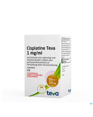 Cisplatine teva vial 1 mg/ml  50 ml
