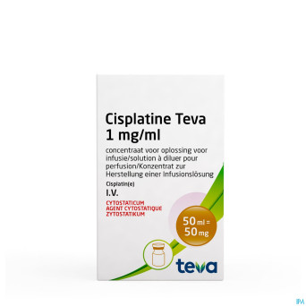 Cisplatine teva vial 1 mg/ml  50 ml