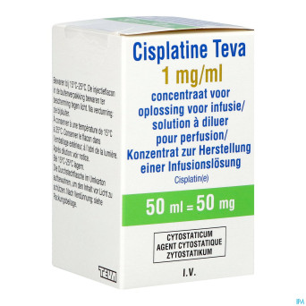 Cisplatine teva vial 1 mg/ml  50 ml