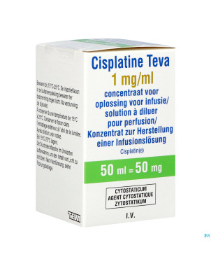 Cisplatine teva vial 1 mg/ml  50 ml