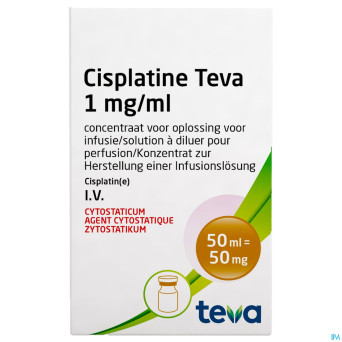 Cisplatine teva vial 1 mg/ml  50 ml