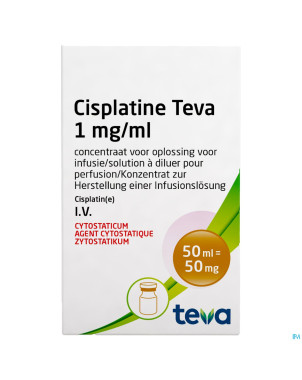 Cisplatine teva vial 1 mg/ml  50 ml