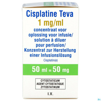 Cisplatine teva vial 1 mg/ml  50 ml