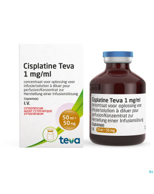 Cisplatine teva vial 1 mg/ml  50 ml
