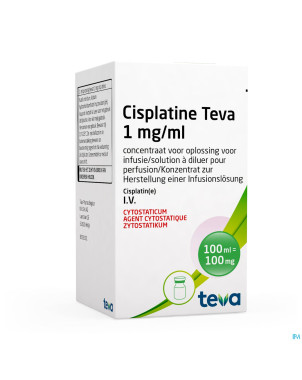 Cisplatine teva vial 1 mg/ml 100 ml