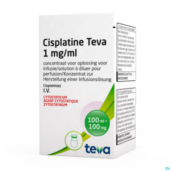 Cisplatine teva vial 1 mg/ml 100 ml
