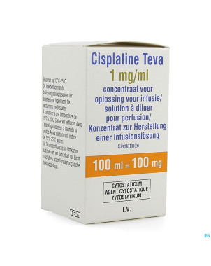 Cisplatine teva vial 1 mg/ml 100 ml