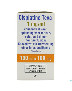 Cisplatine teva vial 1 mg/ml 100 ml