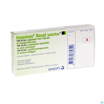 Insuman basal solostar 100 ui/ml 5 stylo prerempl