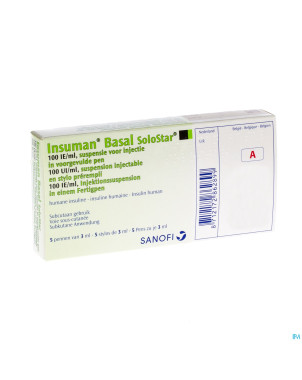 Insuman basal solostar 100 ui/ml 5 stylo prerempl
