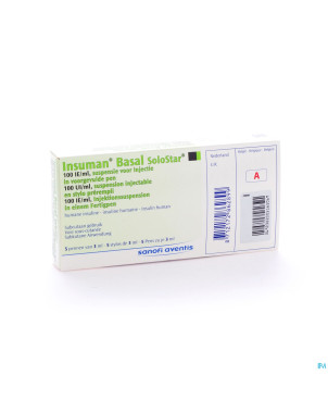 Insuman basal solostar 100 ui/ml 5 stylo prerempl