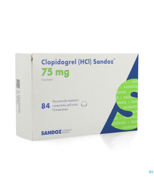 Clopidogrel hcl sandoz comp pell 84 x 75mg