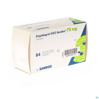 Clopidogrel hcl sandoz comp pell 84 x 75mg