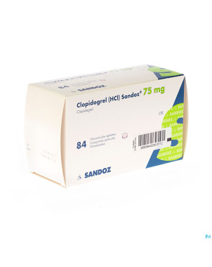 Clopidogrel hcl sandoz comp pell 84 x 75mg