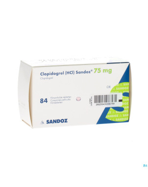 Clopidogrel hcl sandoz comp pell 84 x 75mg