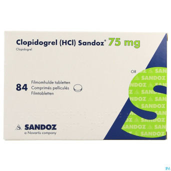 Clopidogrel hcl sandoz comp pell 84 x 75mg