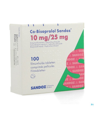 Co bisoprolol sandoz 10 mg/25 mg comp pell 100