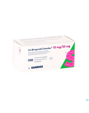 Co bisoprolol sandoz 10 mg/25 mg comp pell 100