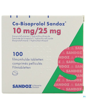 Co bisoprolol sandoz 10 mg/25 mg comp pell 100