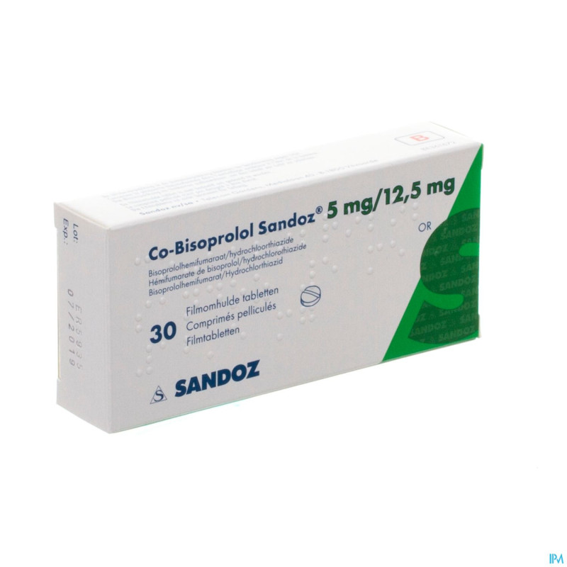 Co bisoprolol sandoz 5 mg/12,5 mg comp pell 30