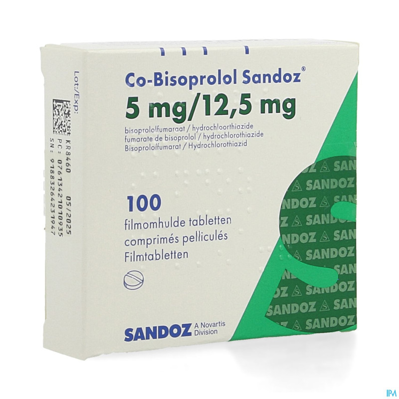 Co bisoprolol sandoz 5 mg/12,5 mg comp pell 100