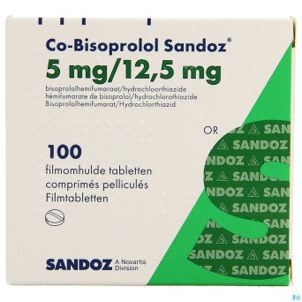 Co bisoprolol sandoz 5 mg/12,5 mg comp pell 100