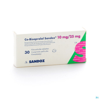 Co bisoprolol sandoz 10 mg/25 mg comp pell  30