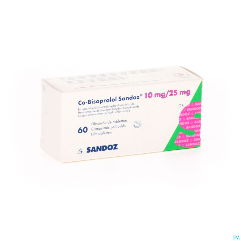 Co bisoprolol sandoz 10 mg/25 mg comp pell  60