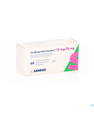 Co bisoprolol sandoz 10 mg/25 mg comp pell  60