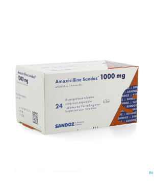 Amoxicilline sandoz 1000 mg tabl disp 24