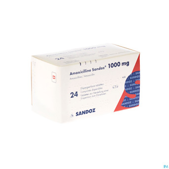 Amoxicilline sandoz 1000 mg tabl disp 24