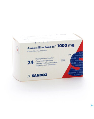 Amoxicilline sandoz 1000 mg tabl disp 24