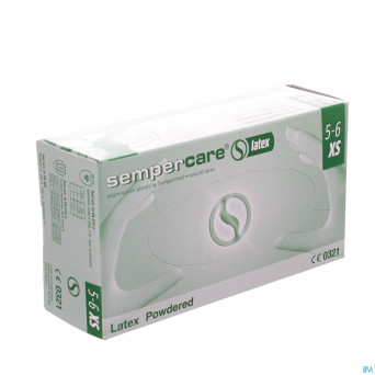 Sempercare latex powdered    xs 100 823981021